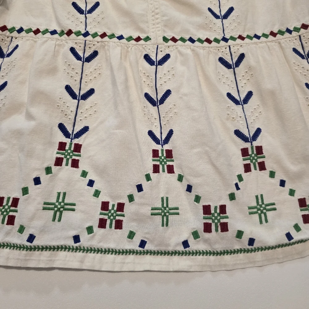 ba&sh Kimber Top Cotton Short sleeves Tie neck Pull on Size M - Picture 3 of 11